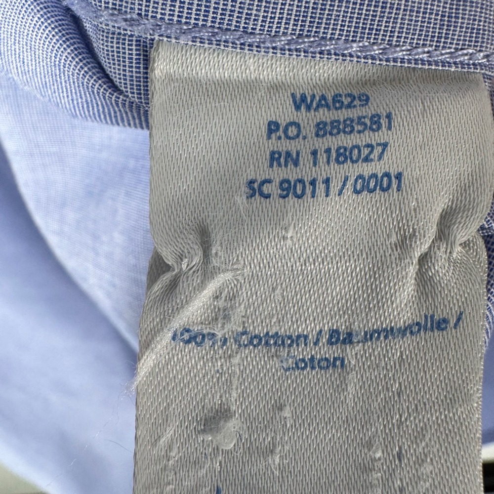 Boden Womens Blue Micro Check Cotton Hidden Button Down Shirt WA629 US 16R - Picture 7 of 7